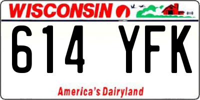 WI license plate 614YFK