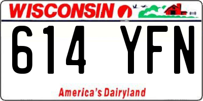 WI license plate 614YFN