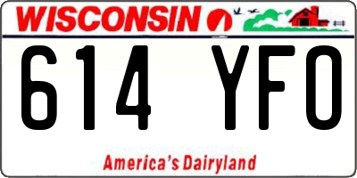 WI license plate 614YFO