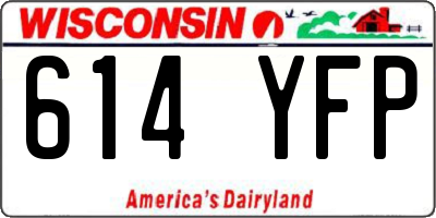 WI license plate 614YFP