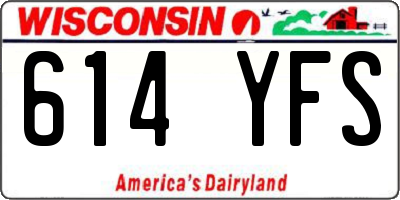 WI license plate 614YFS