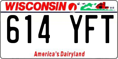 WI license plate 614YFT