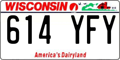 WI license plate 614YFY