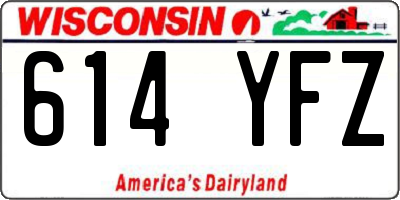 WI license plate 614YFZ