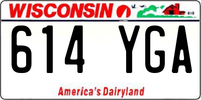 WI license plate 614YGA