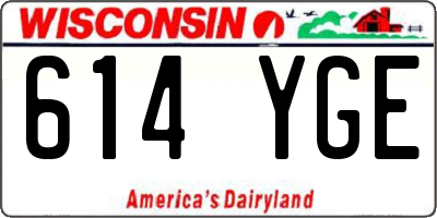 WI license plate 614YGE