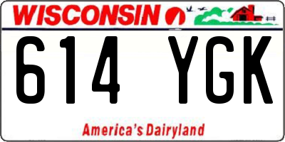 WI license plate 614YGK