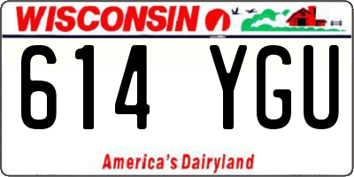 WI license plate 614YGU