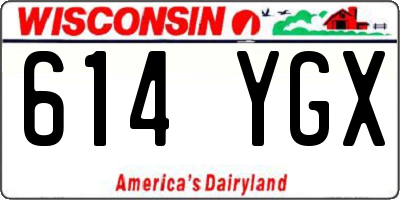 WI license plate 614YGX