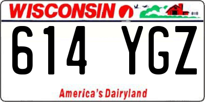 WI license plate 614YGZ