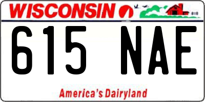 WI license plate 615NAE