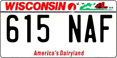 WI license plate 615NAF