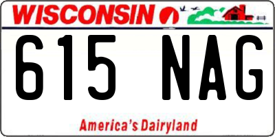 WI license plate 615NAG