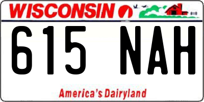 WI license plate 615NAH