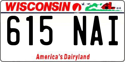 WI license plate 615NAI