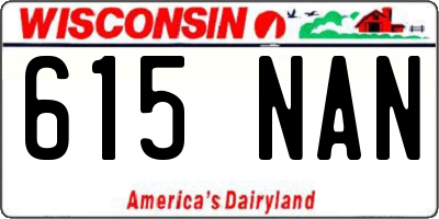 WI license plate 615NAN