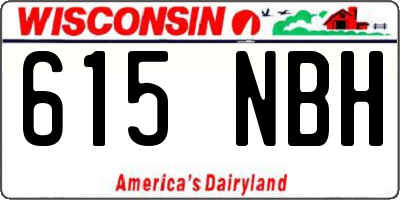WI license plate 615NBH