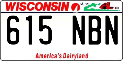 WI license plate 615NBN