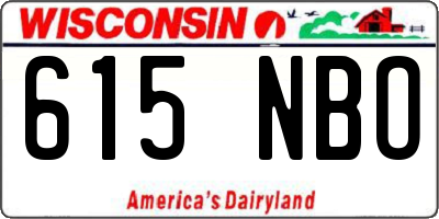 WI license plate 615NBO