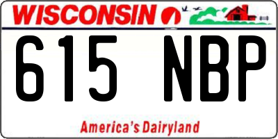 WI license plate 615NBP