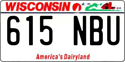 WI license plate 615NBU
