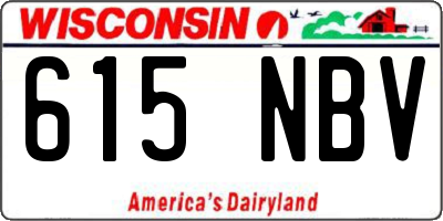 WI license plate 615NBV