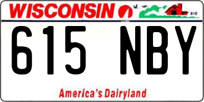 WI license plate 615NBY