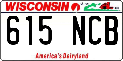 WI license plate 615NCB