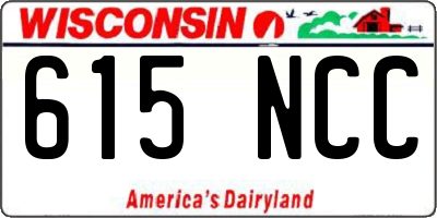 WI license plate 615NCC