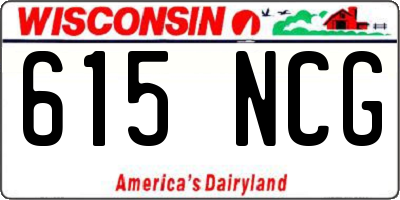 WI license plate 615NCG