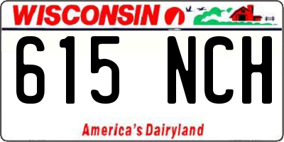 WI license plate 615NCH