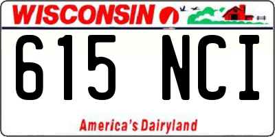 WI license plate 615NCI