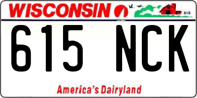 WI license plate 615NCK