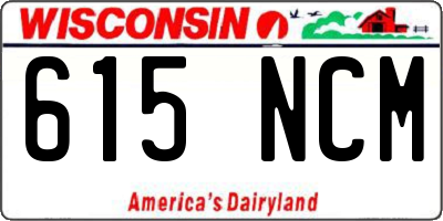 WI license plate 615NCM
