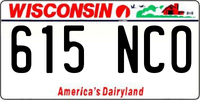 WI license plate 615NCO