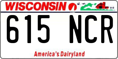 WI license plate 615NCR