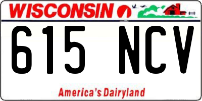 WI license plate 615NCV
