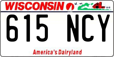 WI license plate 615NCY