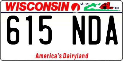 WI license plate 615NDA