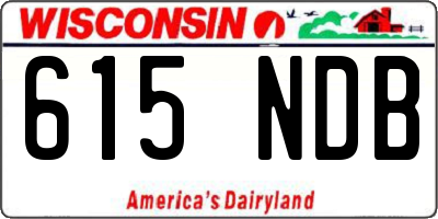 WI license plate 615NDB