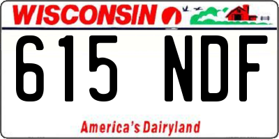 WI license plate 615NDF