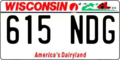 WI license plate 615NDG