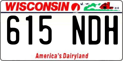 WI license plate 615NDH