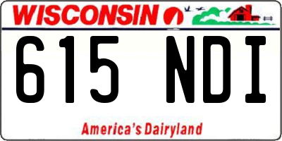 WI license plate 615NDI