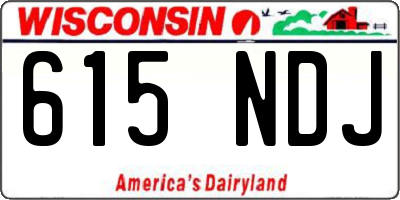 WI license plate 615NDJ