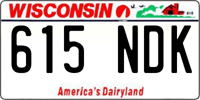 WI license plate 615NDK