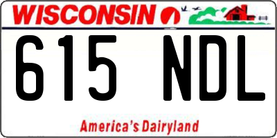 WI license plate 615NDL