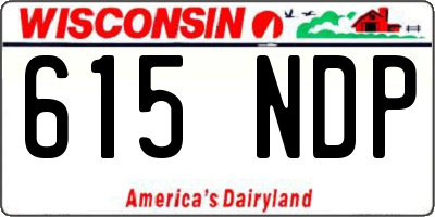 WI license plate 615NDP