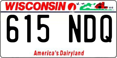 WI license plate 615NDQ