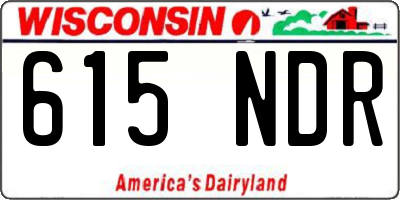 WI license plate 615NDR